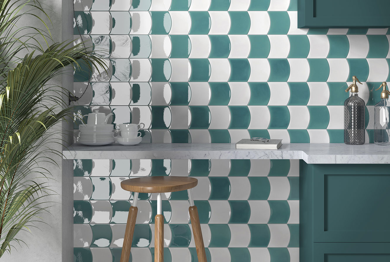 WAVE TEAL GRASSY / WHITE